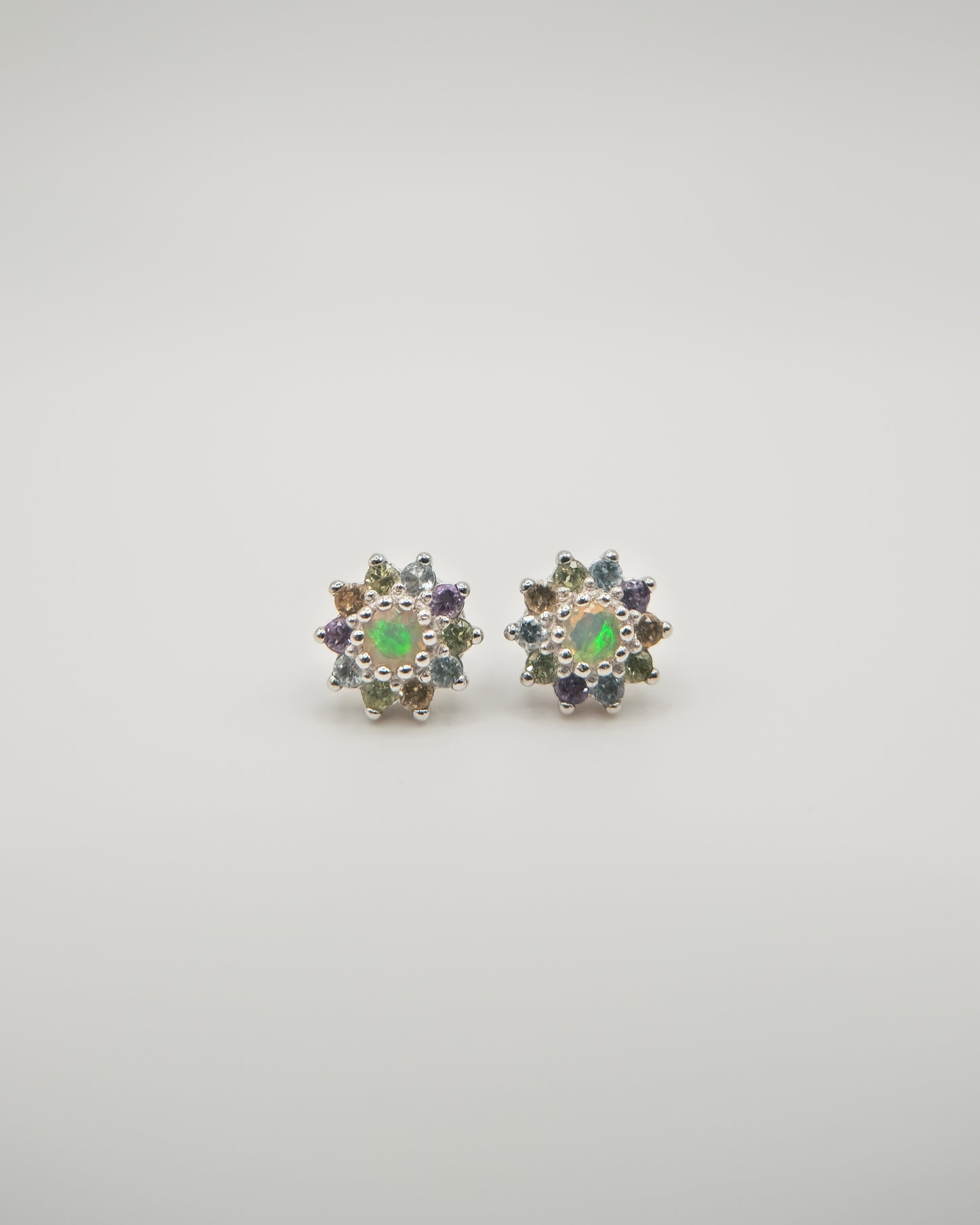 Sun Studs in Silver