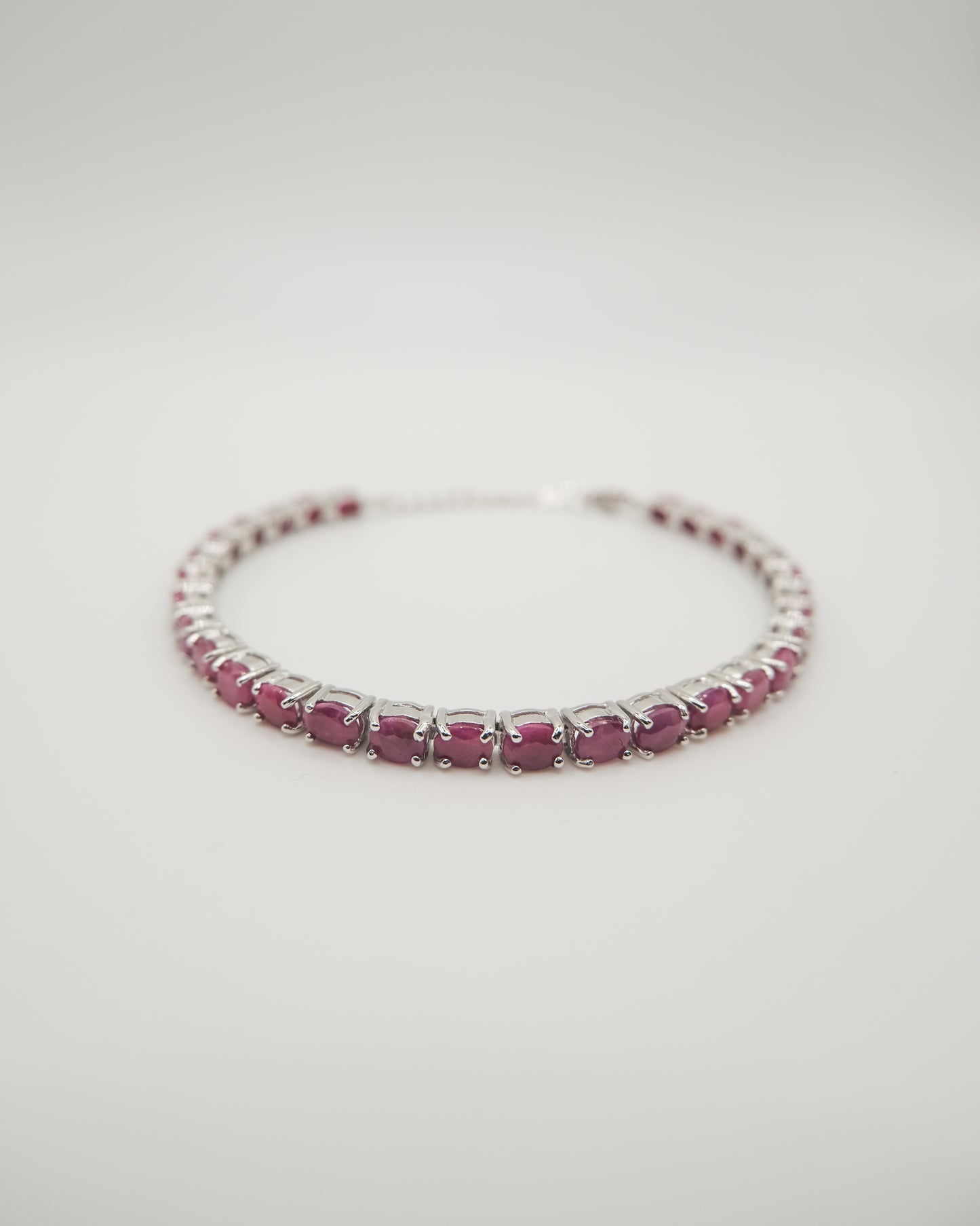 Ruby Tennis Bracelet in Silver