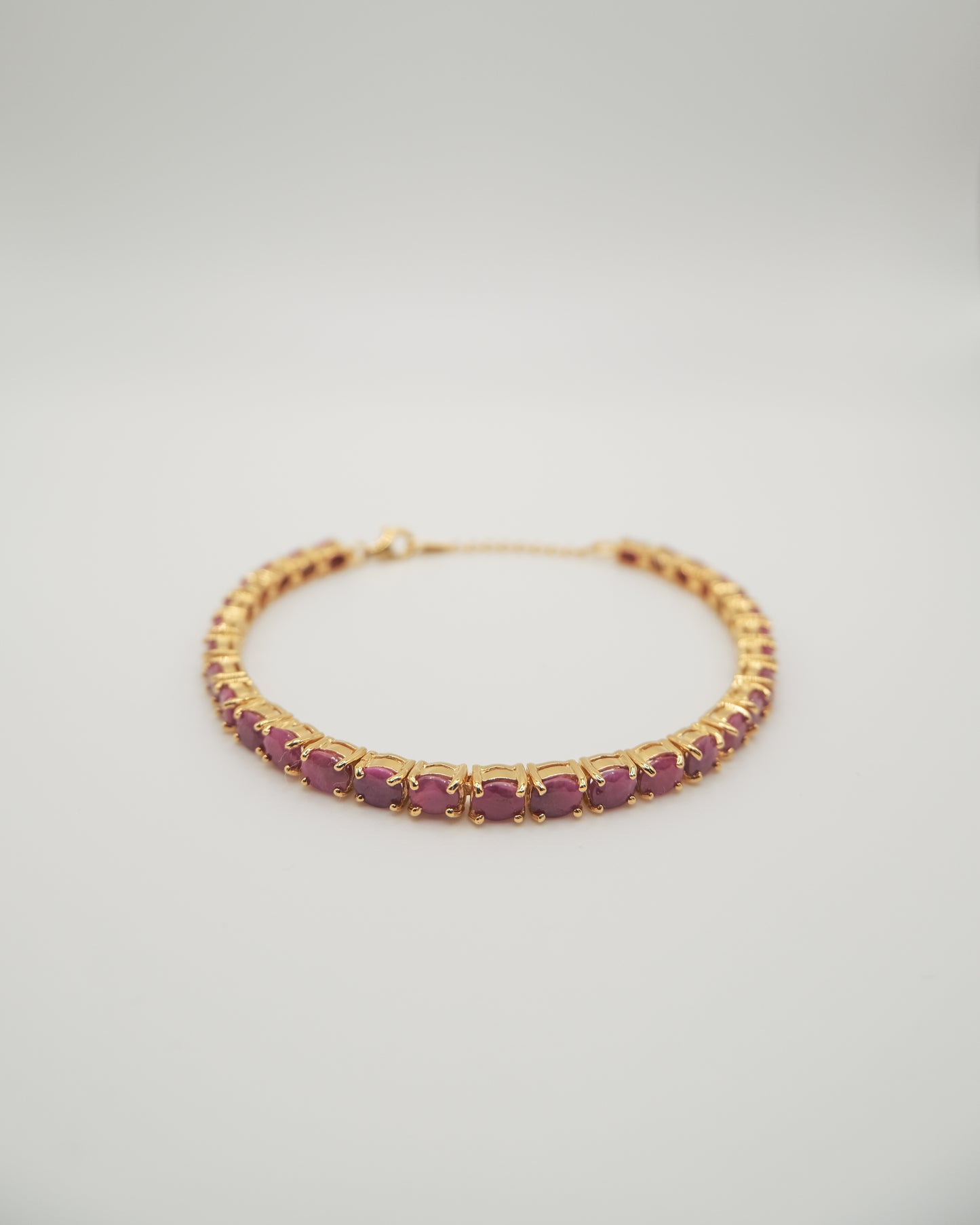 Ruby Tennis Bracelet in Gold