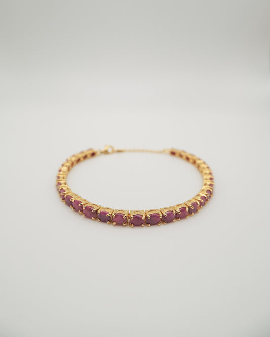 Ruby Tennis Bracelet in Gold