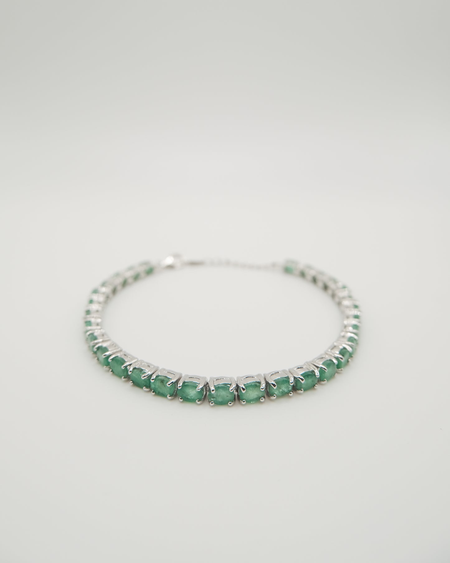 Emerald Tennis Bracelet in Silver