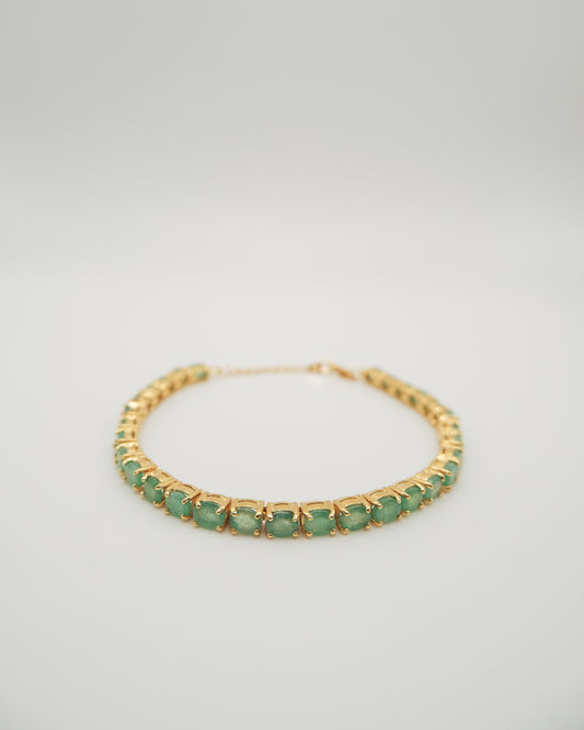 Emerald Tennis Bracelet in Gold