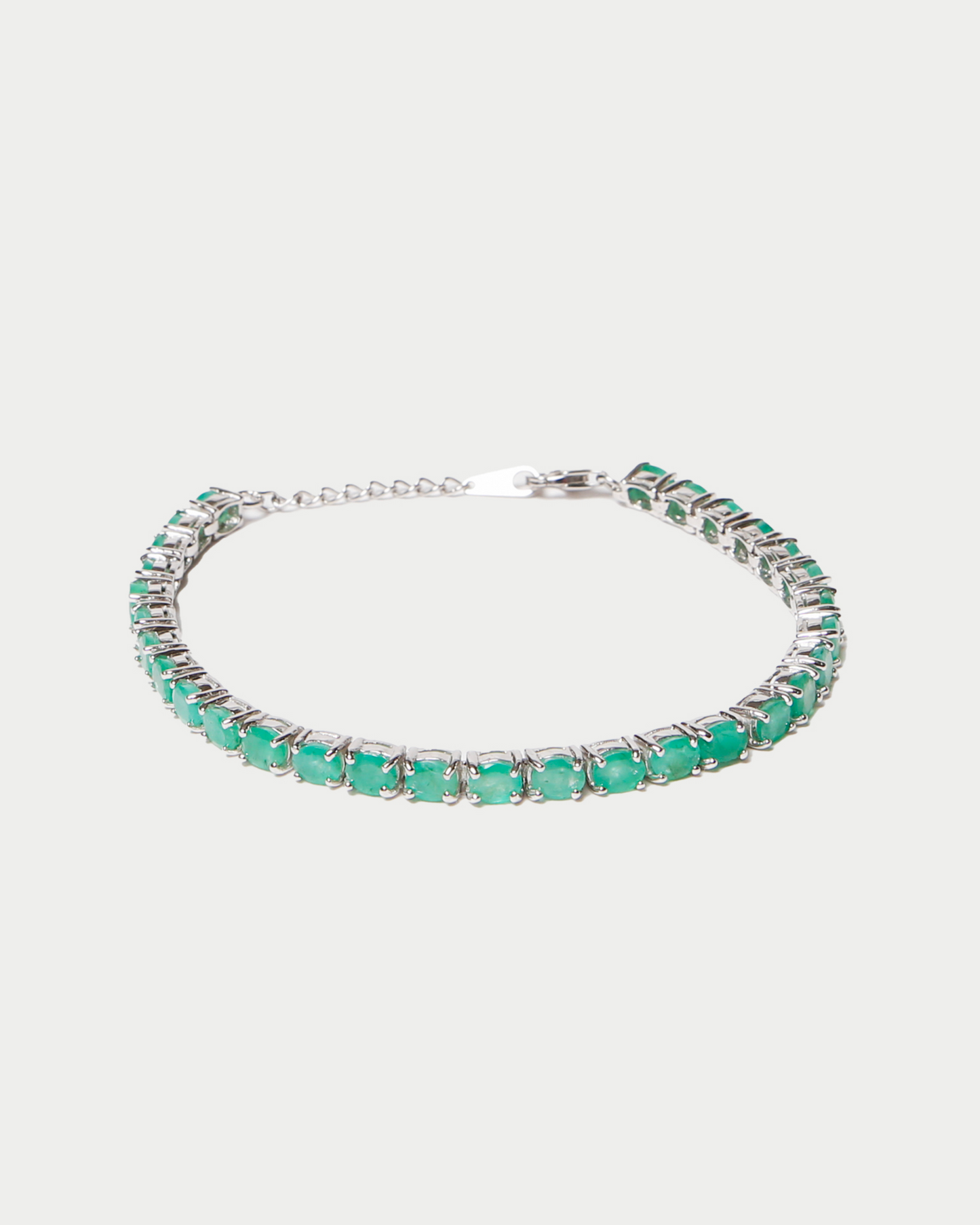 Emerald Tennis Bracelet in Silver