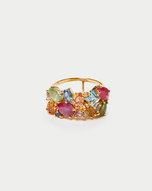 Gem Cocktail Ring in Gold