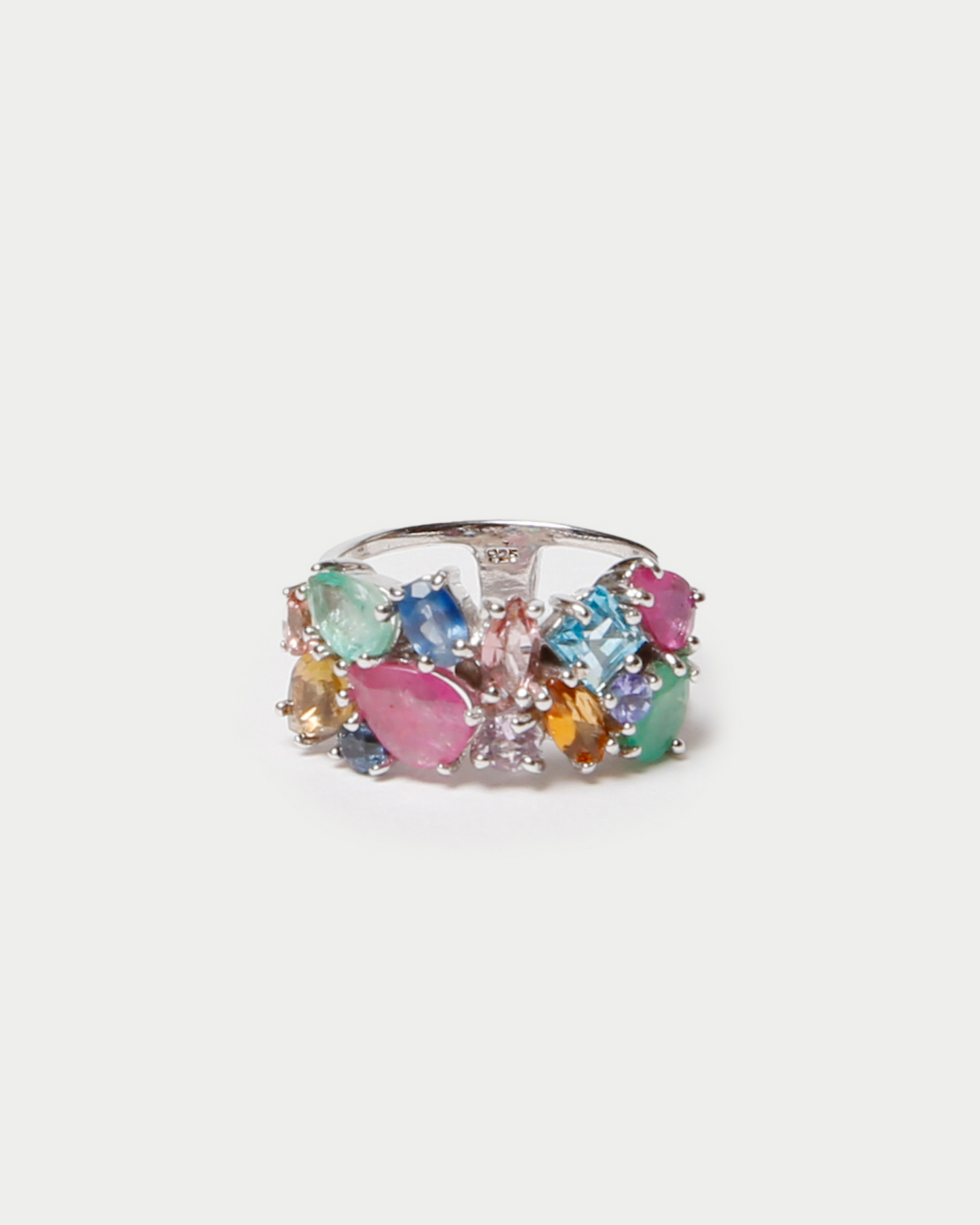 Gem Cocktail Ring in Silver