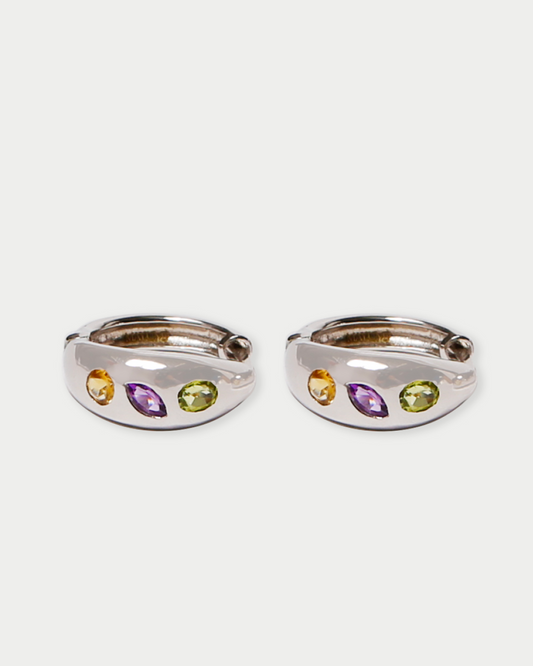 Halo Halo Hoops in Silver