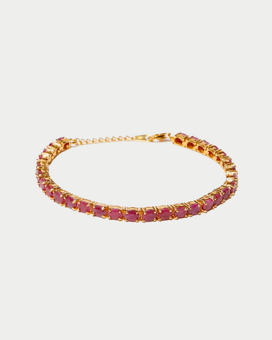 Ruby Tennis Bracelet in Gold