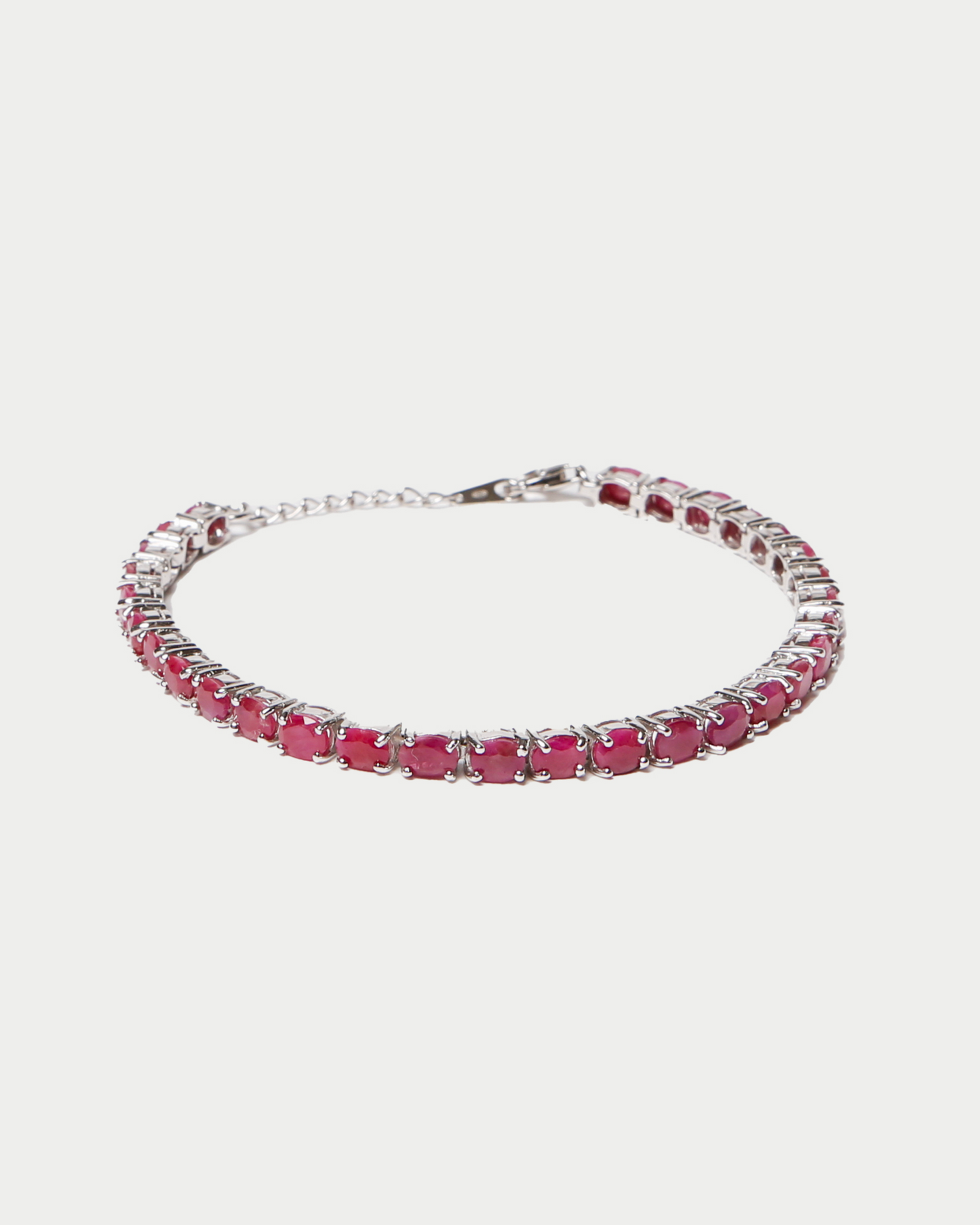 Ruby Tennis Bracelet in Silver