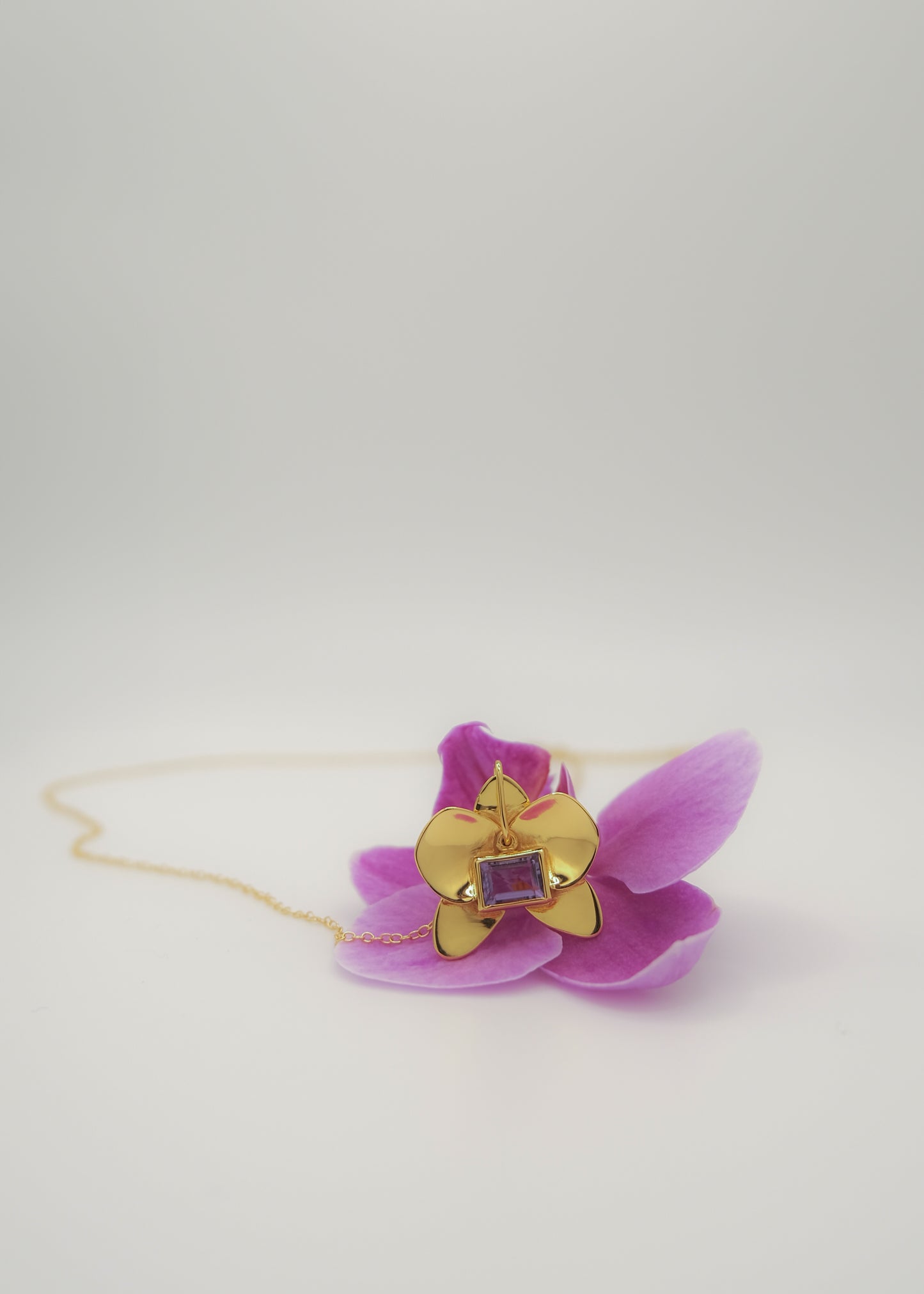 Lola's Orchid Necklace in Gold